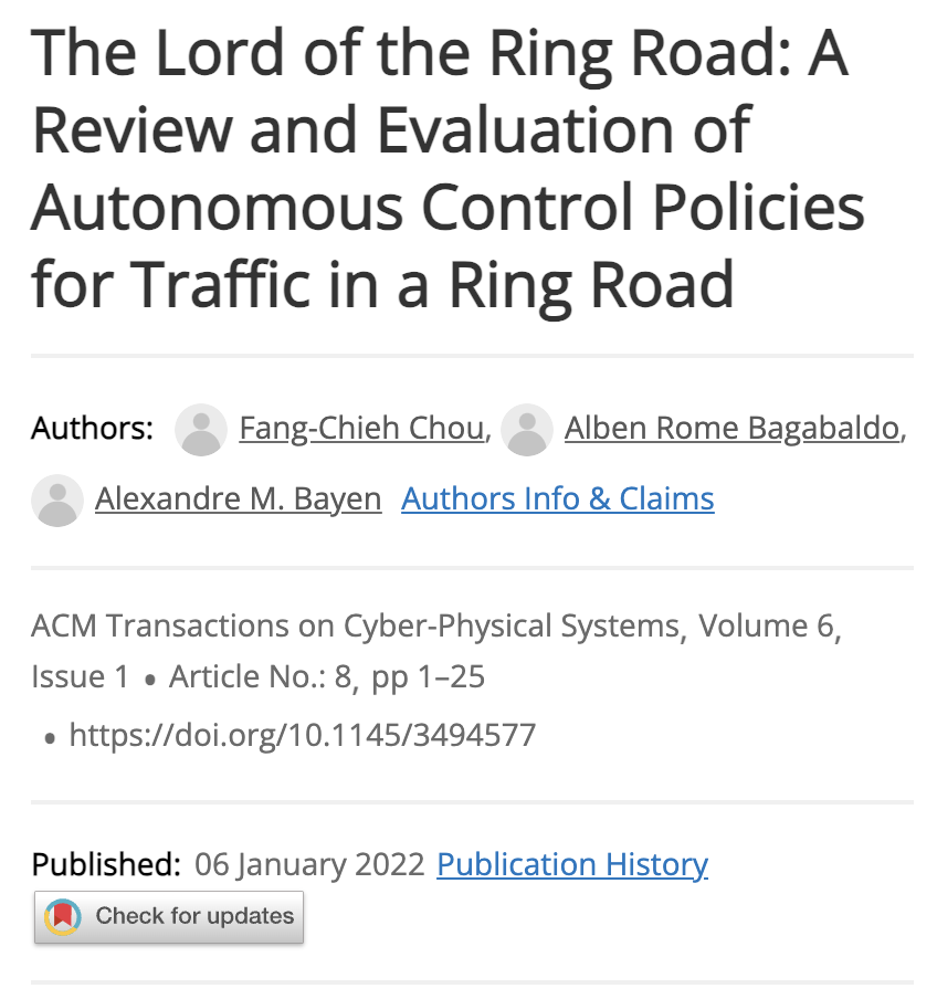 Ring Road Traffic Control